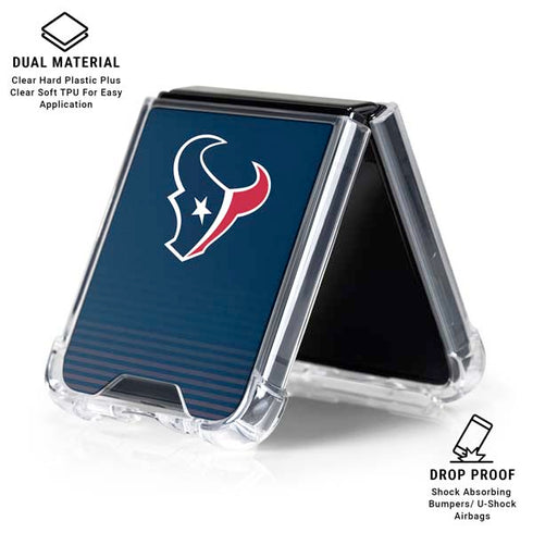 NFL Houston Texans Breakaway Galaxy Z Flip6 Clear Case